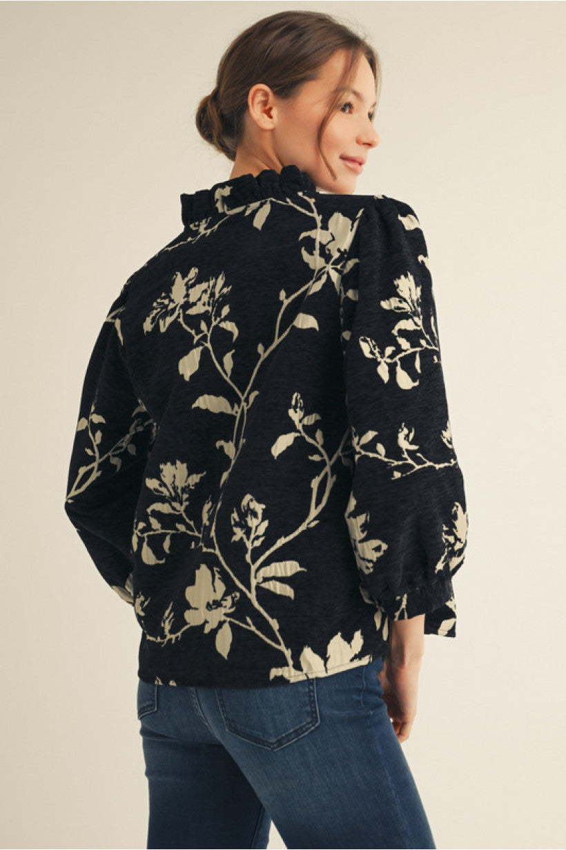 Georgina Black Floral Top