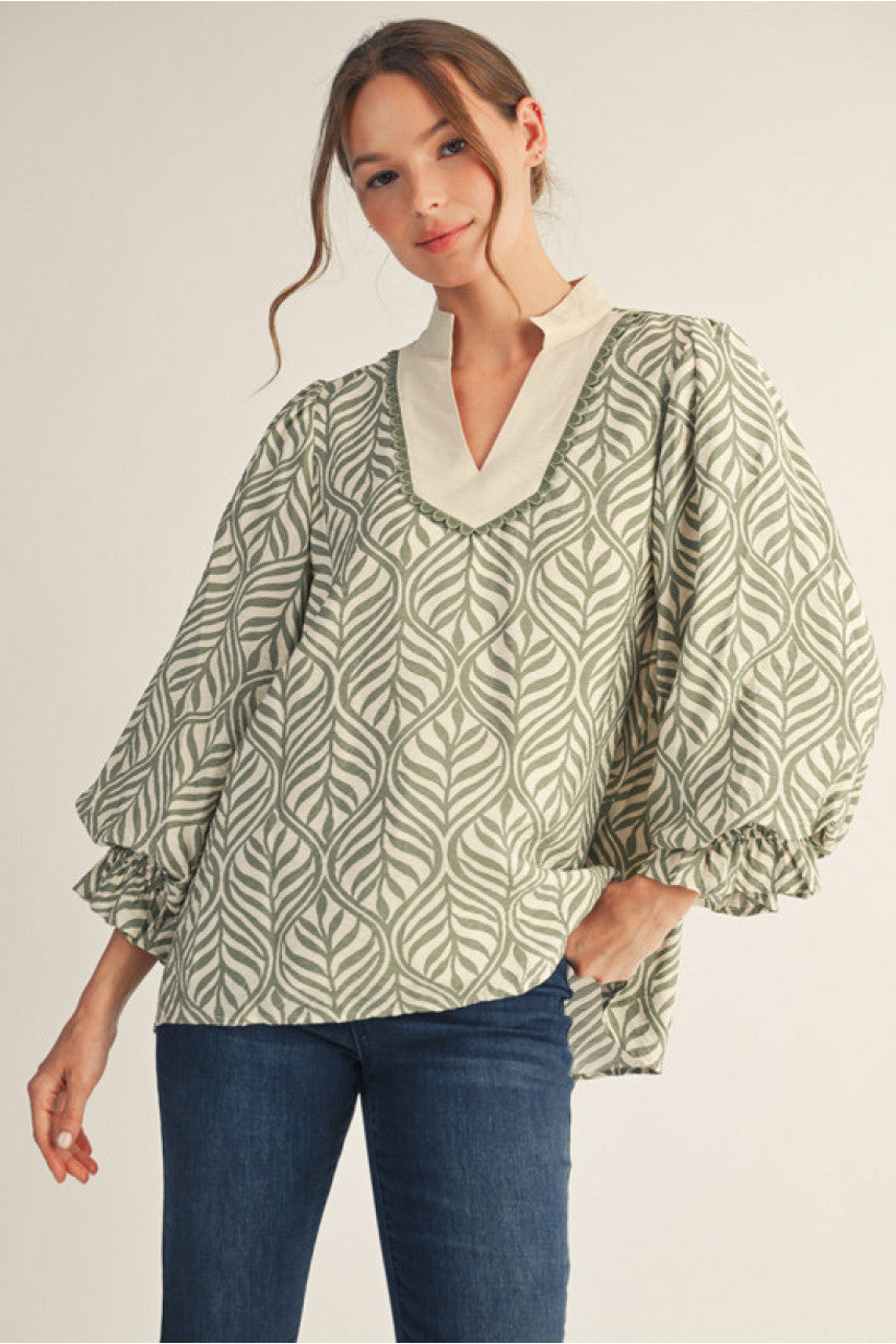 Sage 3/4 Sleeve Top