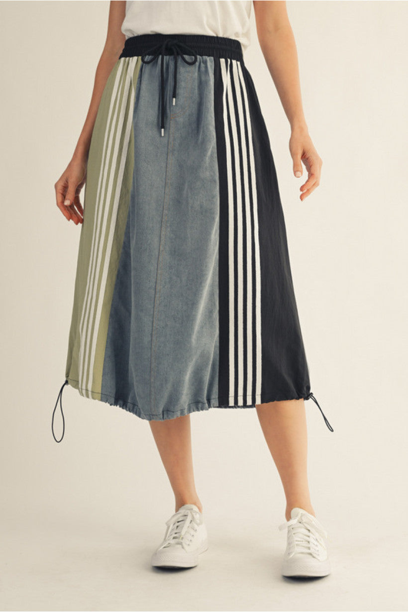 Denim Drawstring Skirt