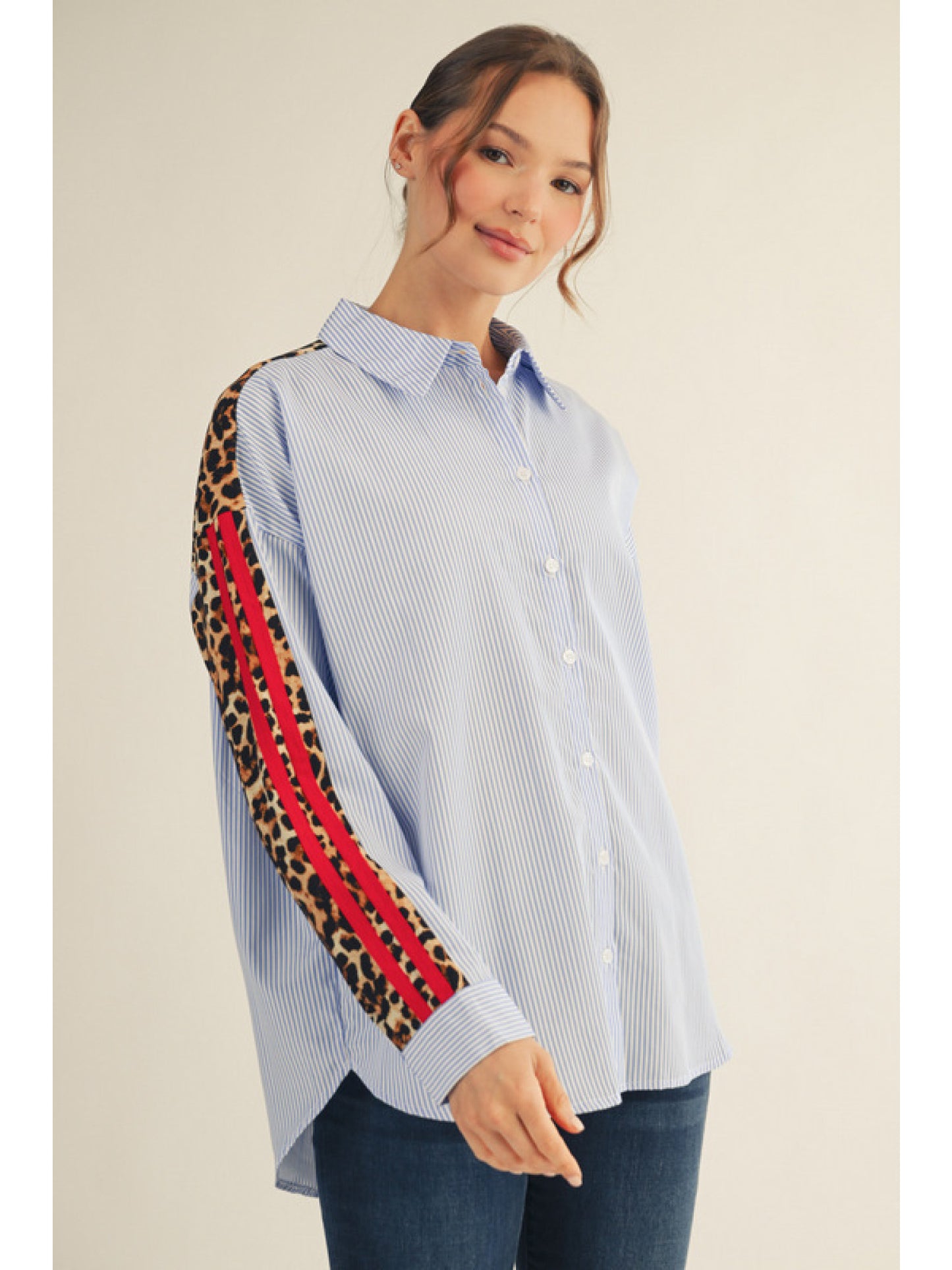 Leopard Striped Blouse
