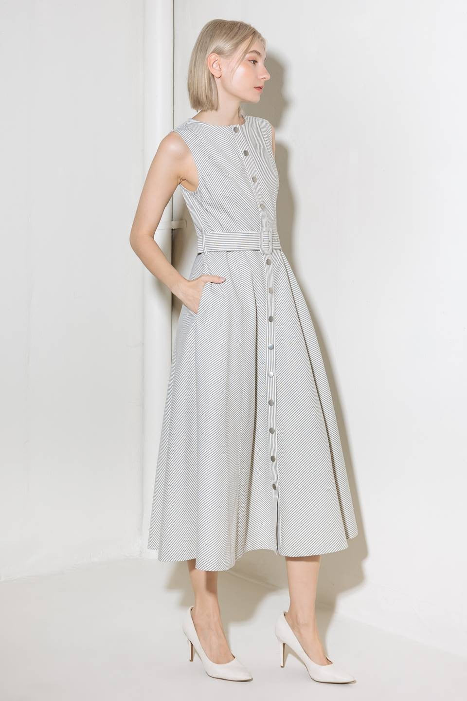 Hazel Striped Midi Dress