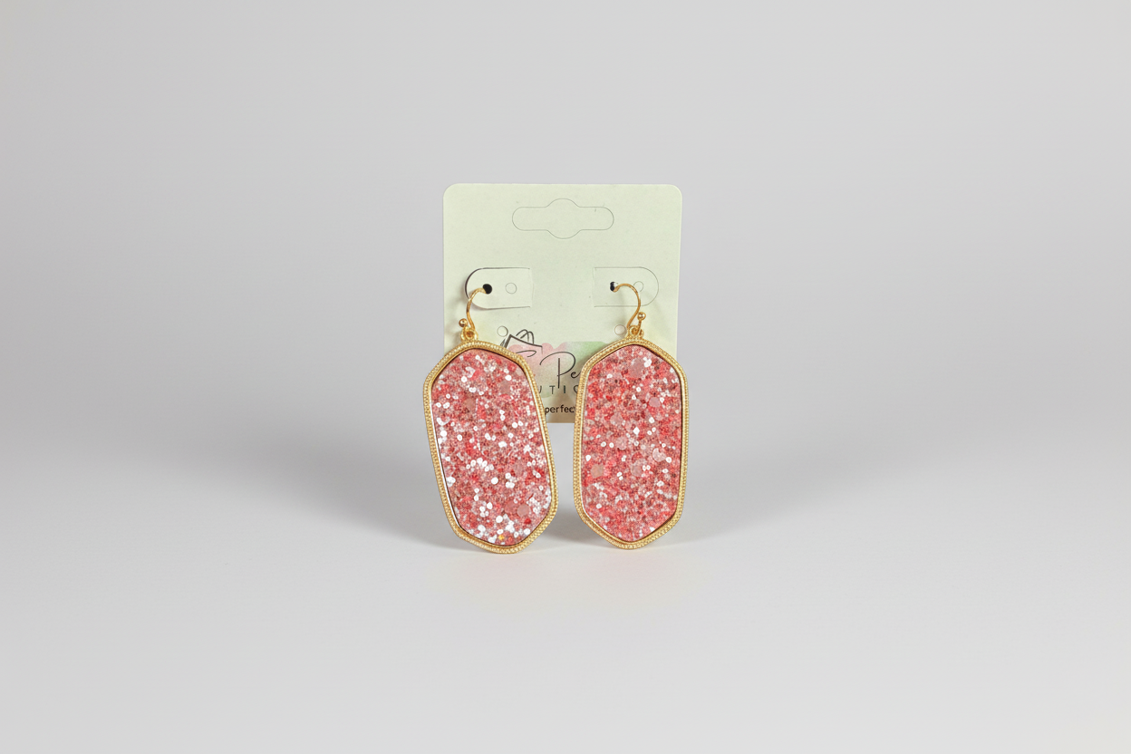 Hot Pink Sparkle Earrings
