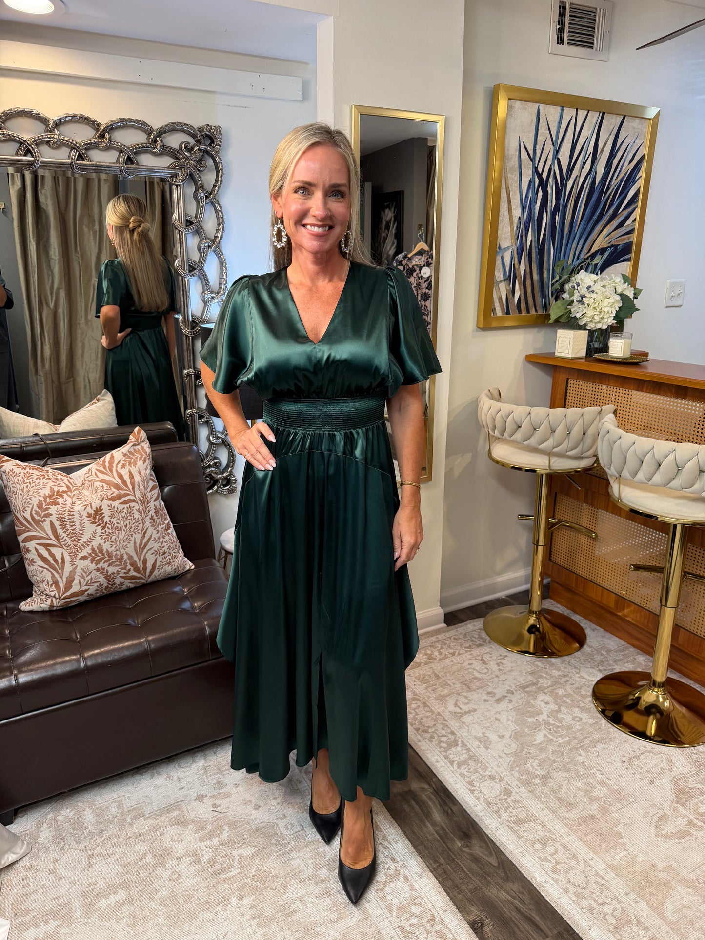 Chiffon Slit Detailed Maxi Dress