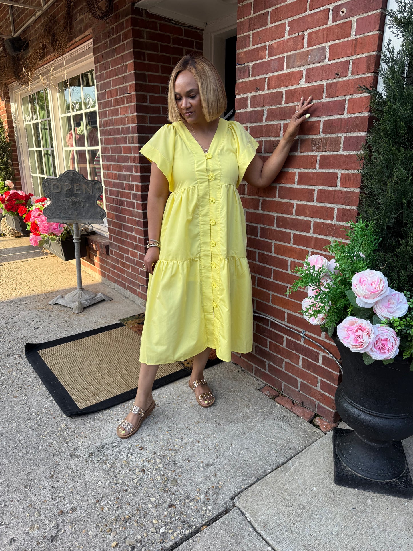 Livi Ruffle Tiered Midi Dress