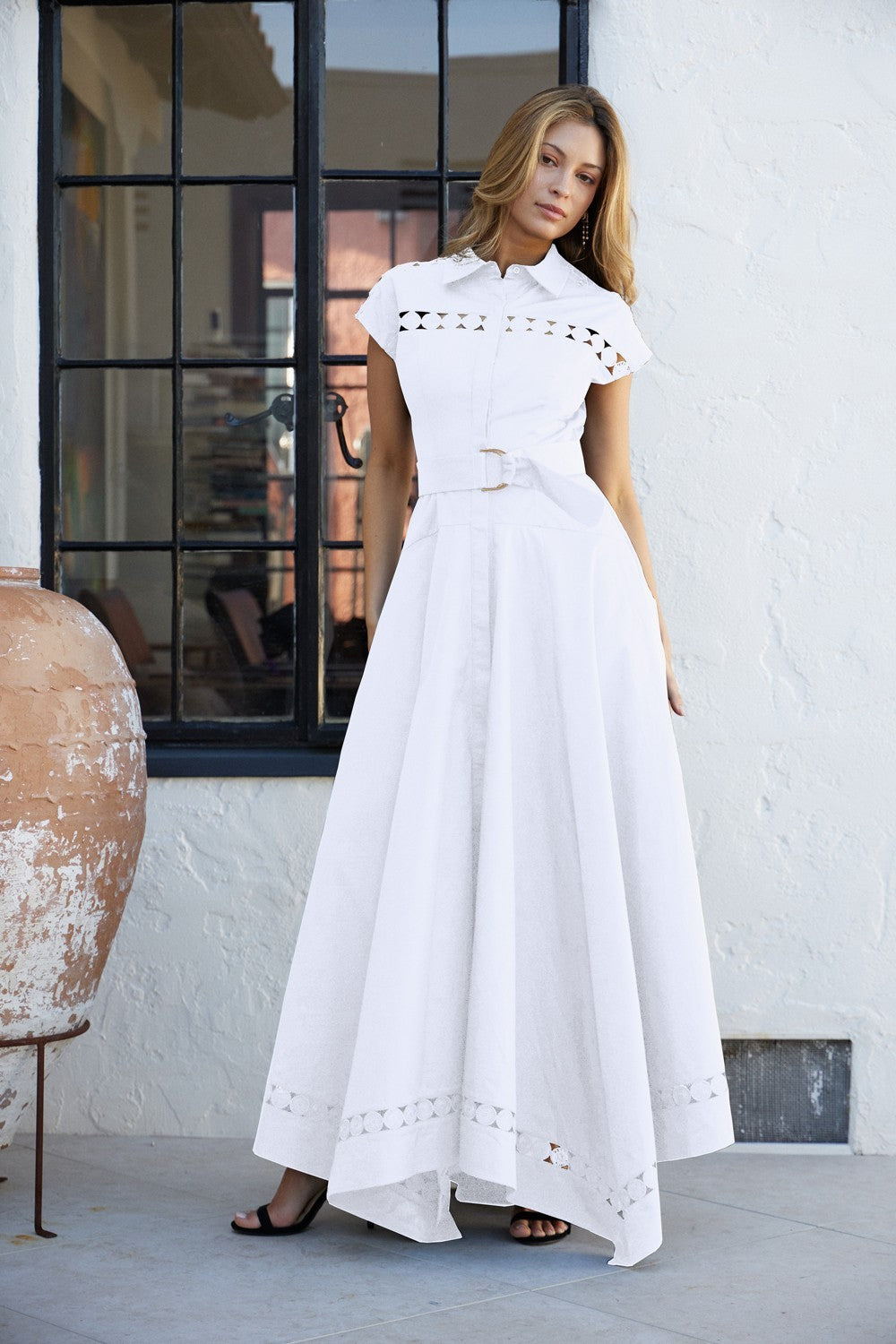 Penelope Short Sleeve White Dress