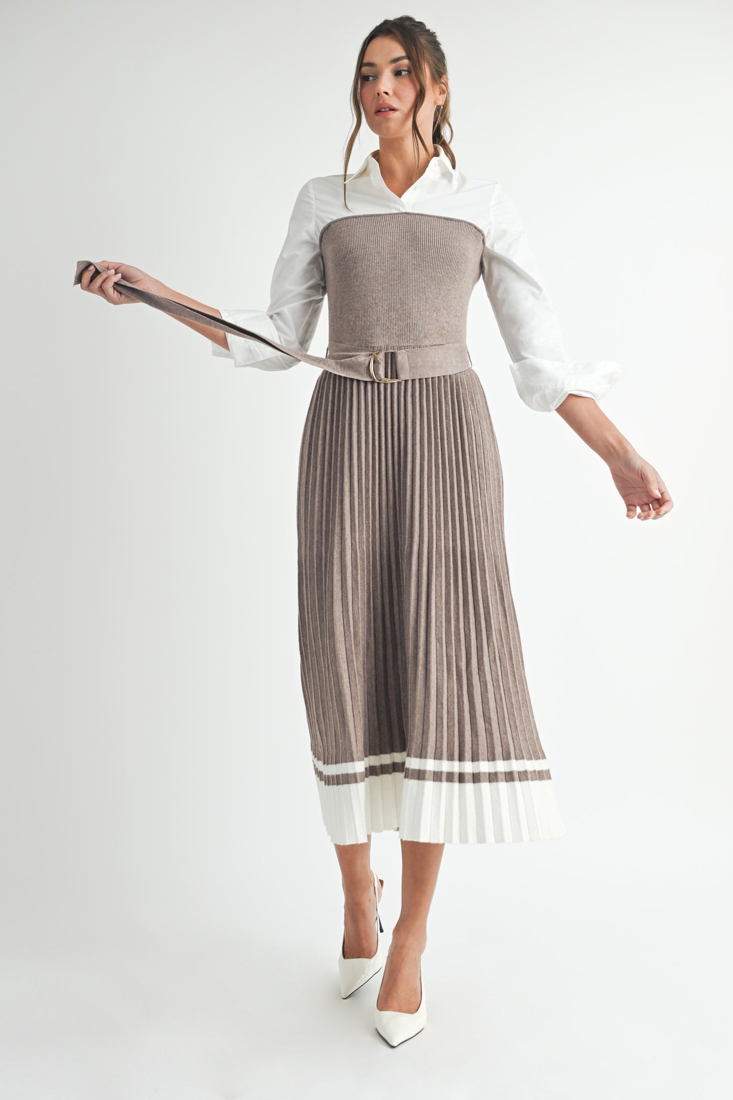 Matilda Pleated Sweater Dress