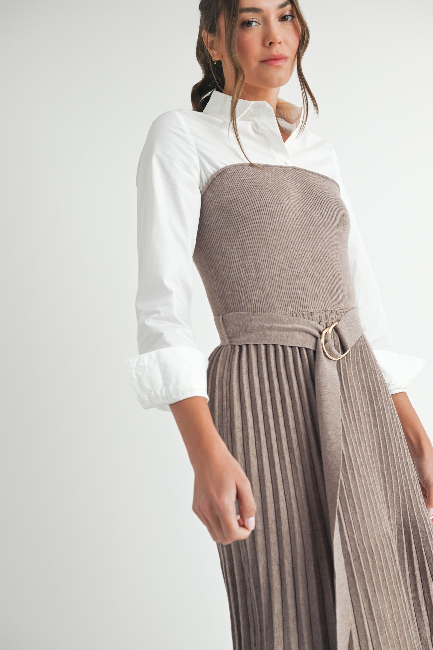 Matilda Pleated Sweater Dress
