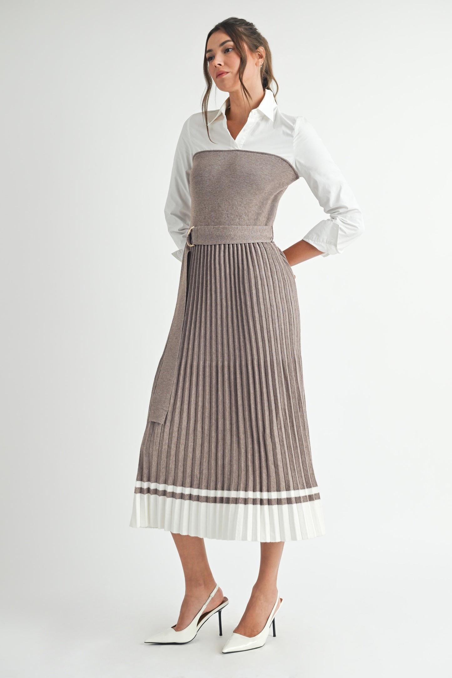 Matilda Pleated Sweater Dress