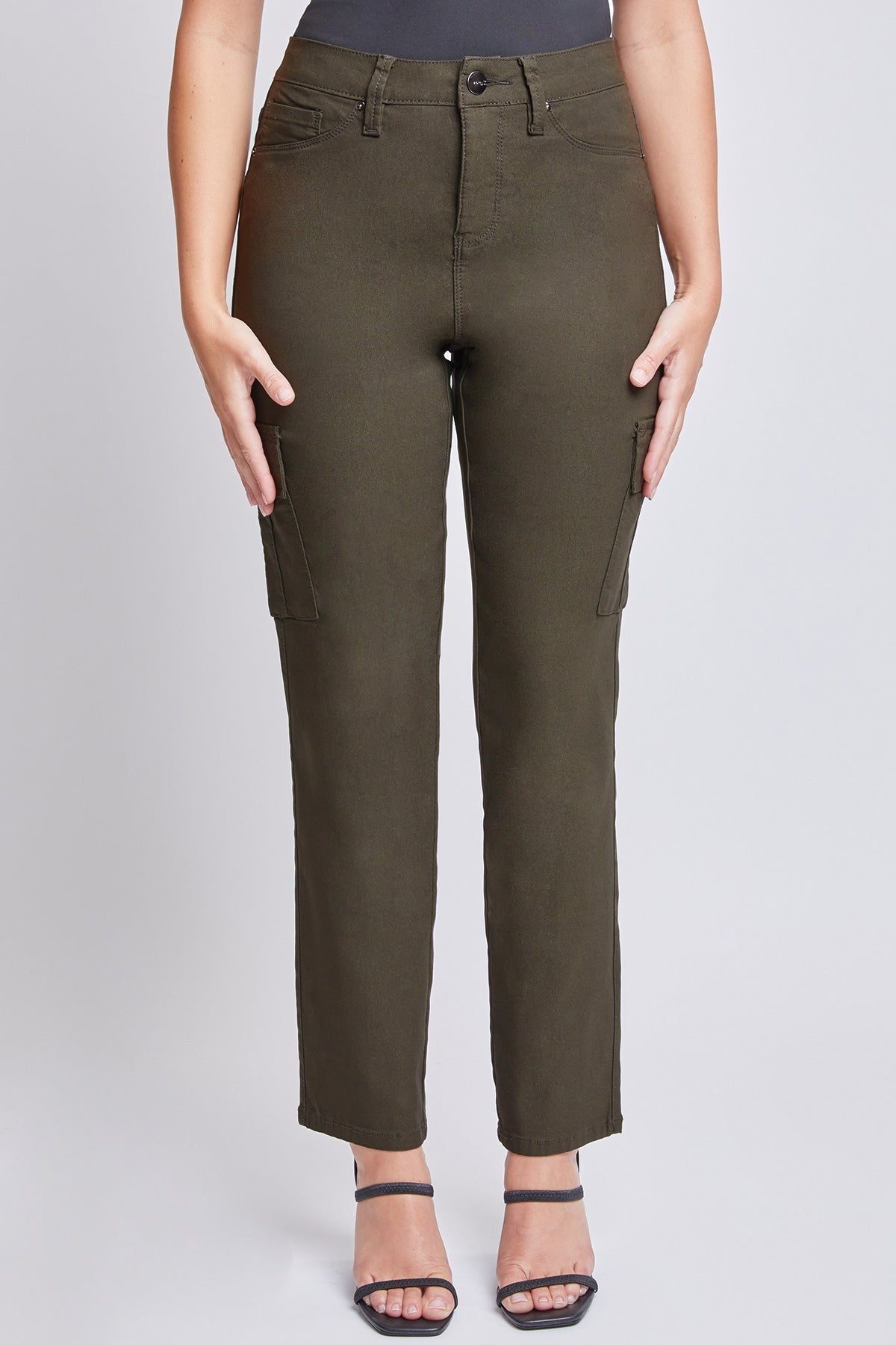 Dark Green Cargo Hyperstretch High Rise Pants