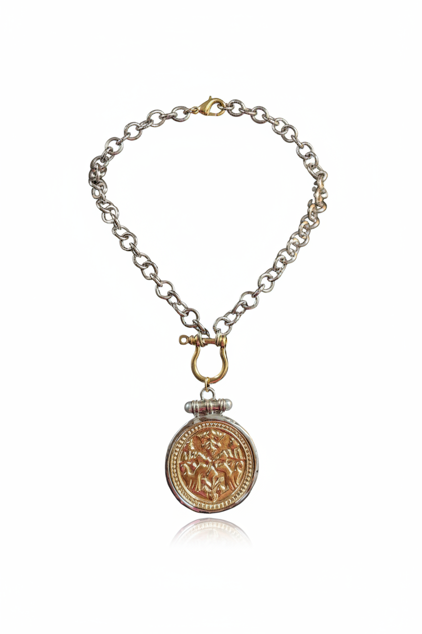 Mixed Metal Coin Necklace
