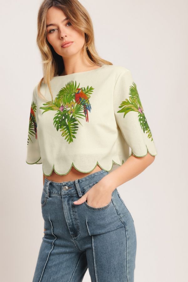 Tropical Woven Top