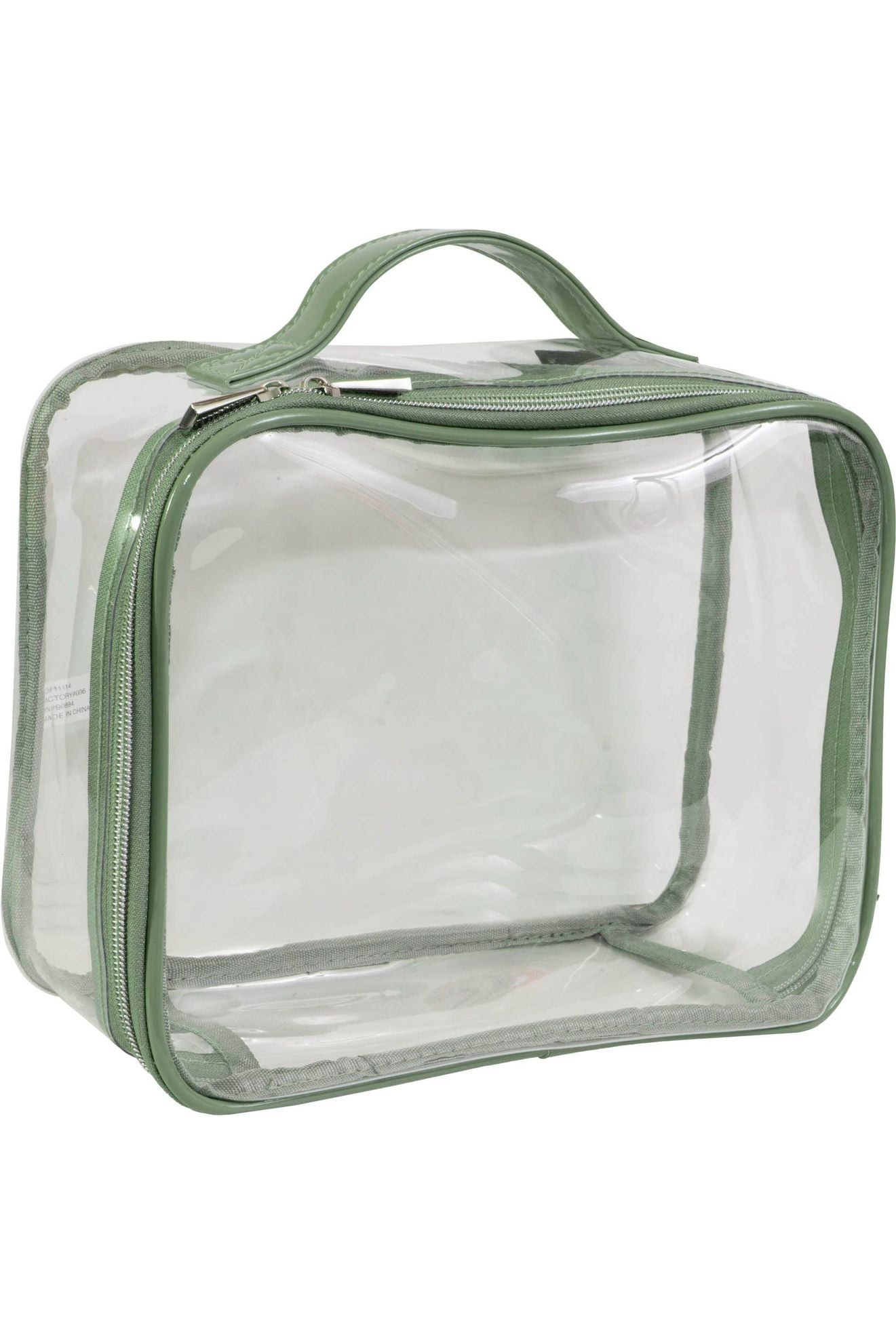 Joan & David Patent Woven 4 Piece Clear Cosmetic Bag Set: 104-SAGE