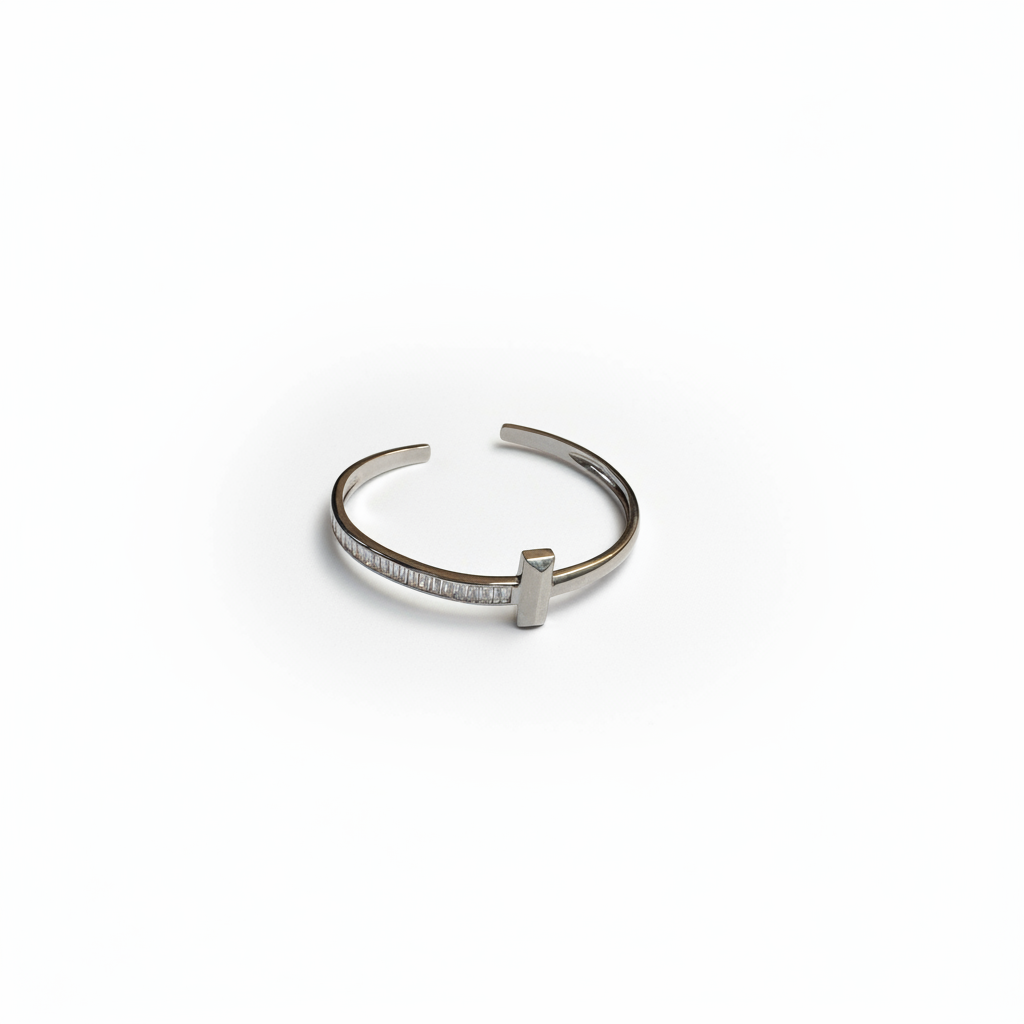 Silver and Diamond Cuff
