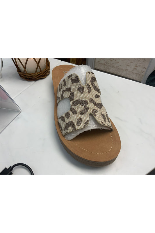 Corkys Tan Sparkle Leopard Sandal