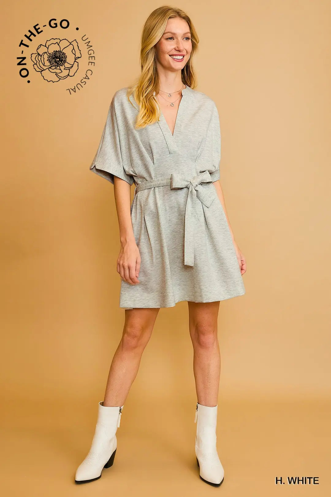 Heather Grey Pleated Dress