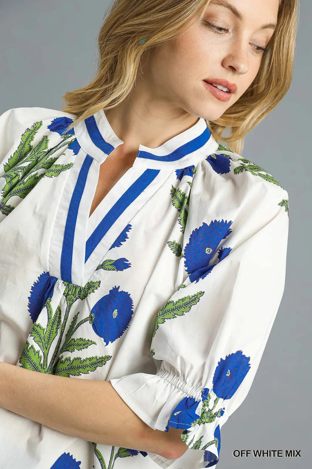 Heather Blue Floral Top