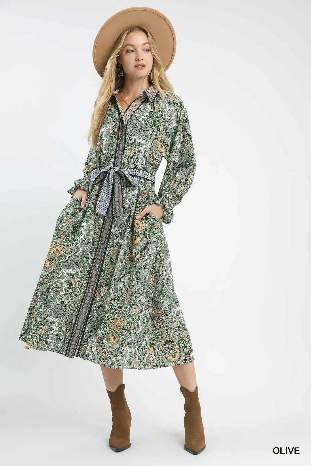 Hattie Olive Midi Dress