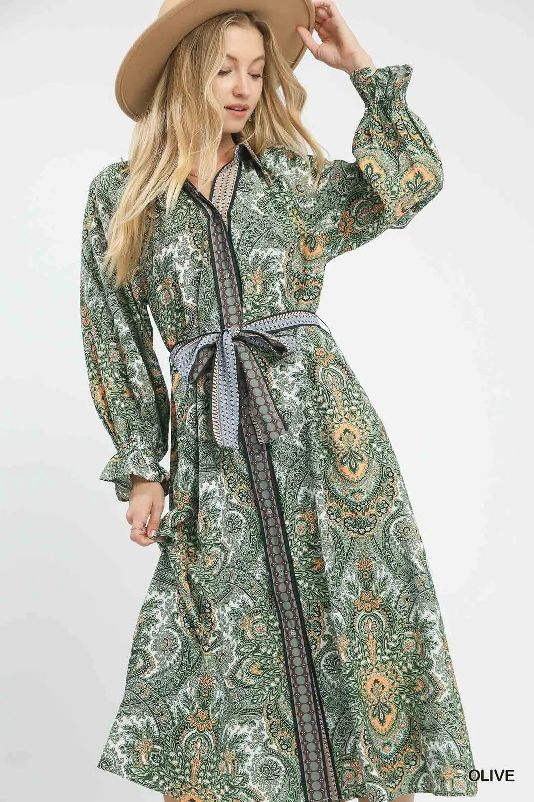 Hattie Olive Midi Dress