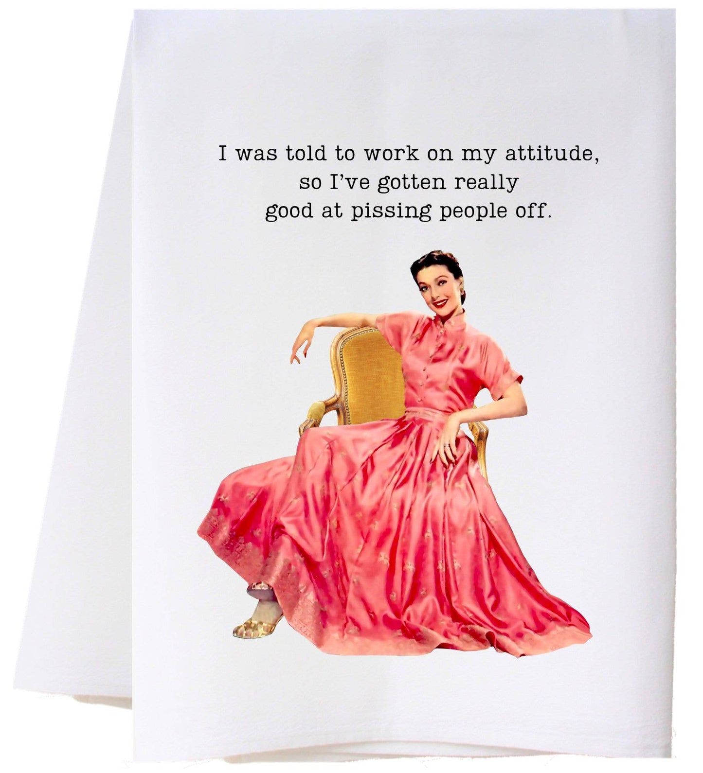 WORK ON MY ATTITUDE FLOUR SACK TOWEL