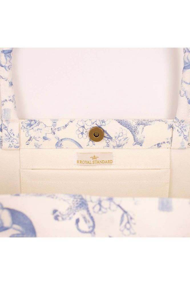 Borneo Classic Tote White/Blue 19x14x7.5