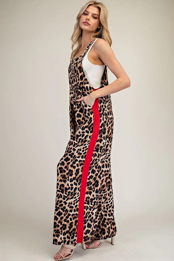 Leopard / Red Jumpsuit