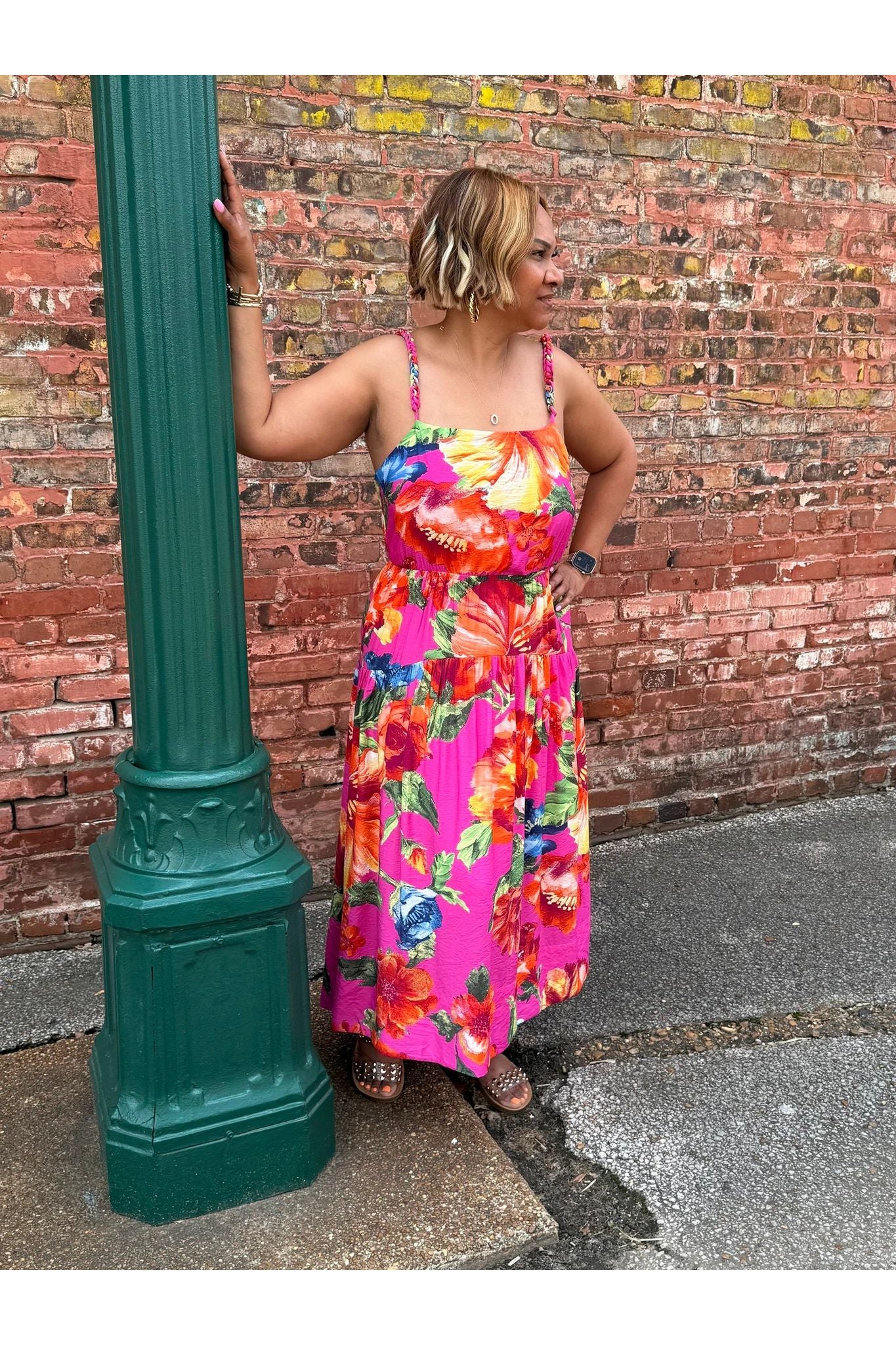 Lana Braided Strap Floral Maxi Dress