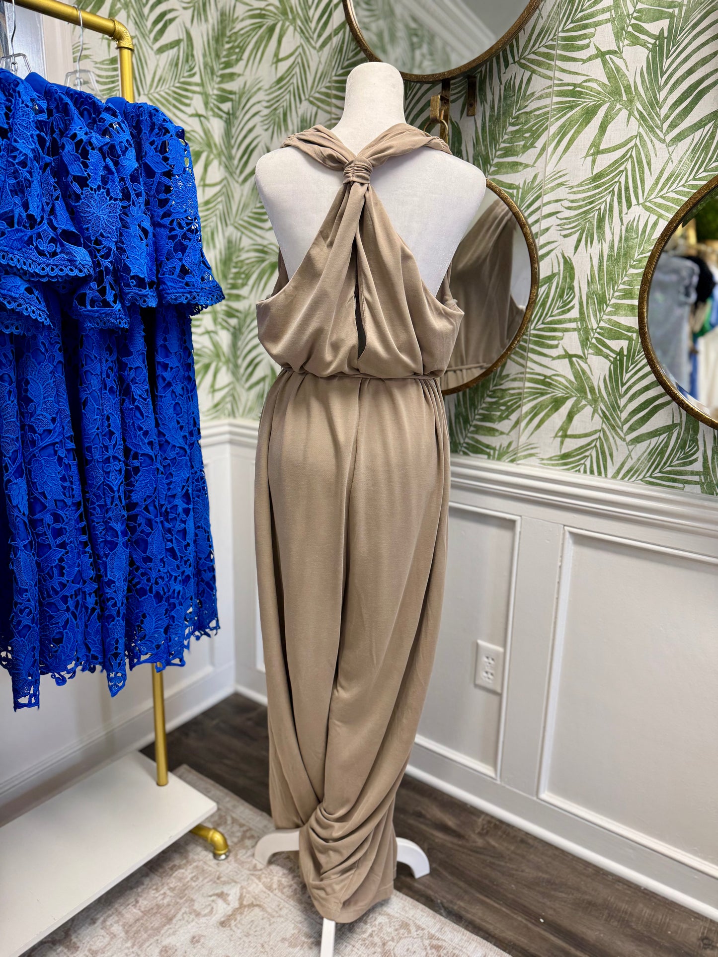 Light Mocha Sleeveless Jumpsuit