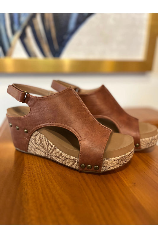 "Carley" Sandal in black and brown