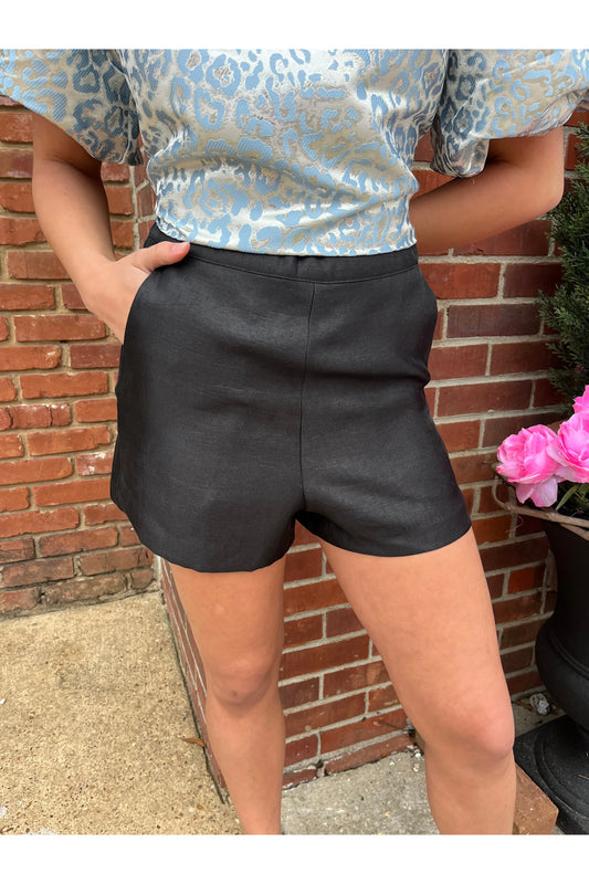 Dressy High Waisted Shorts in white and black