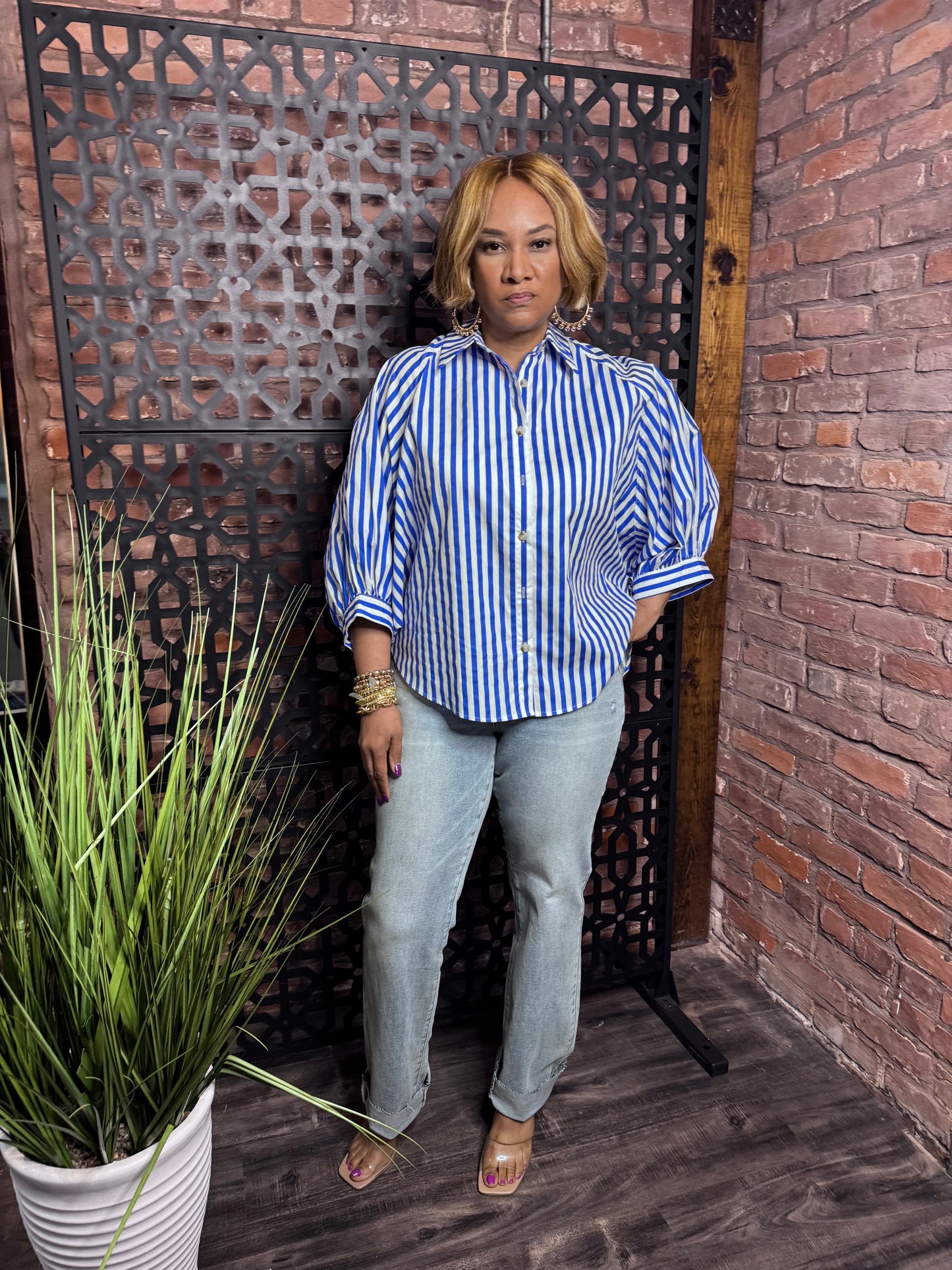 Blue Stripe Top