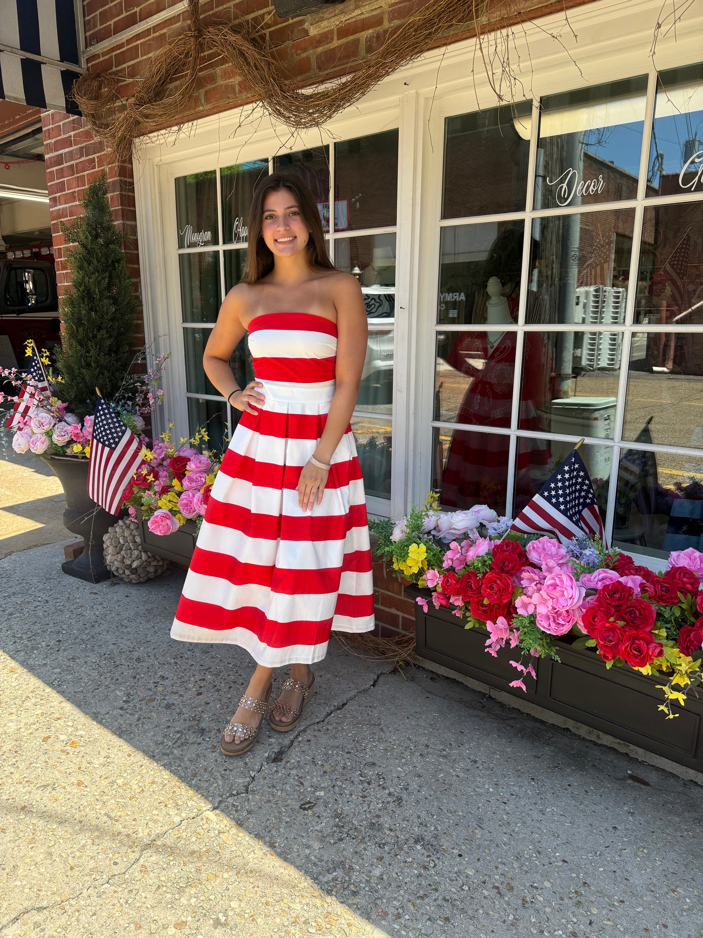 Eleanor Strapless Midi Dress