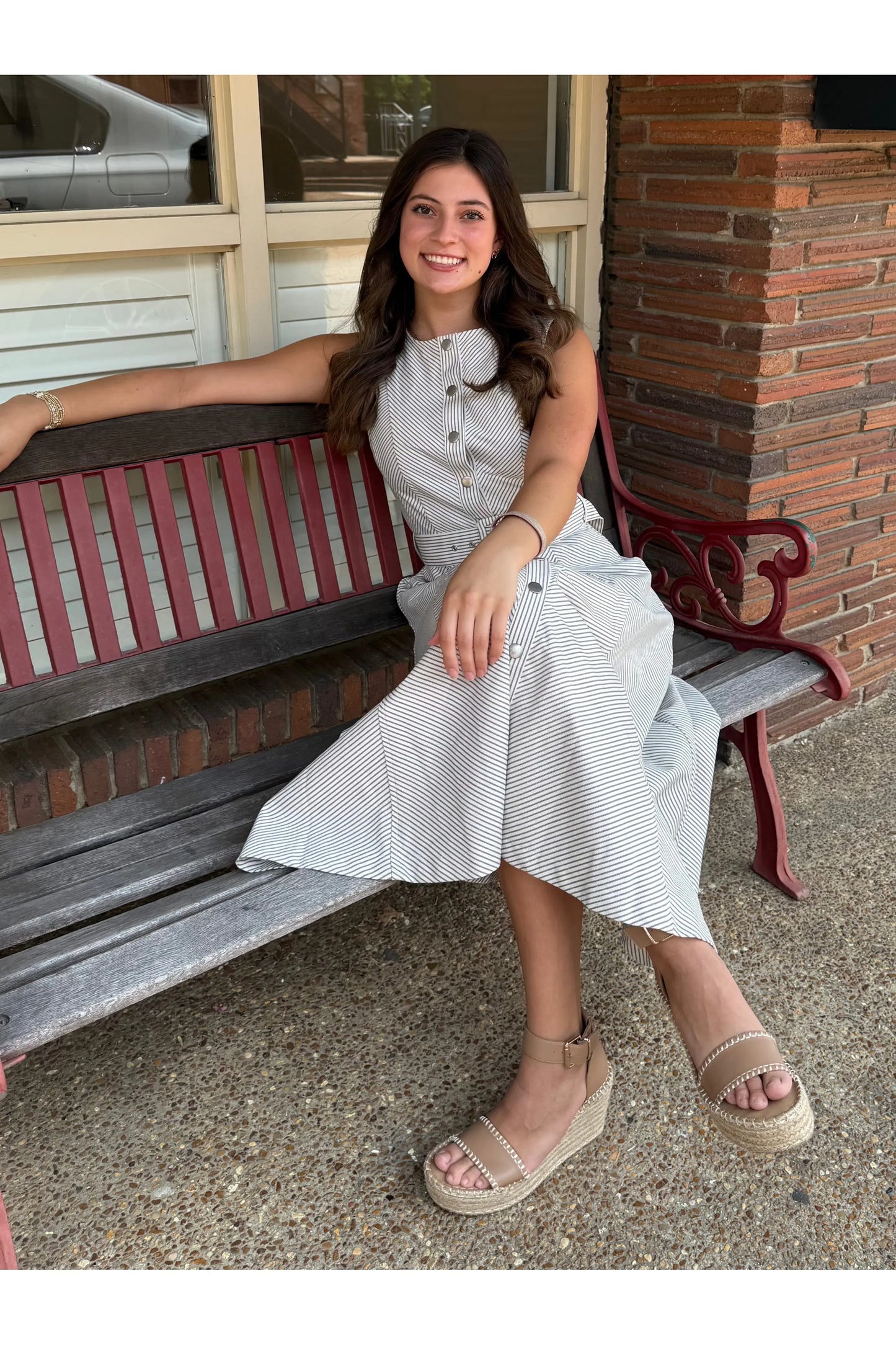 Hazel Striped Midi Dress