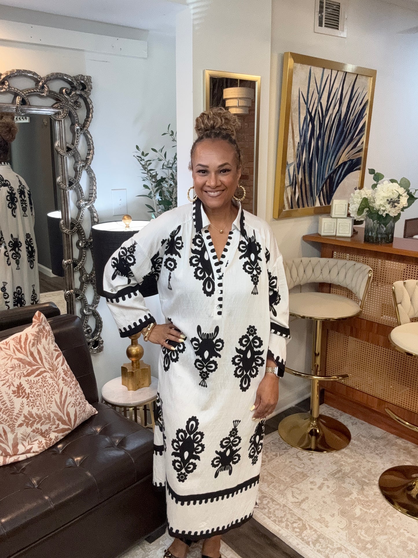 Black and White Elegance Dress