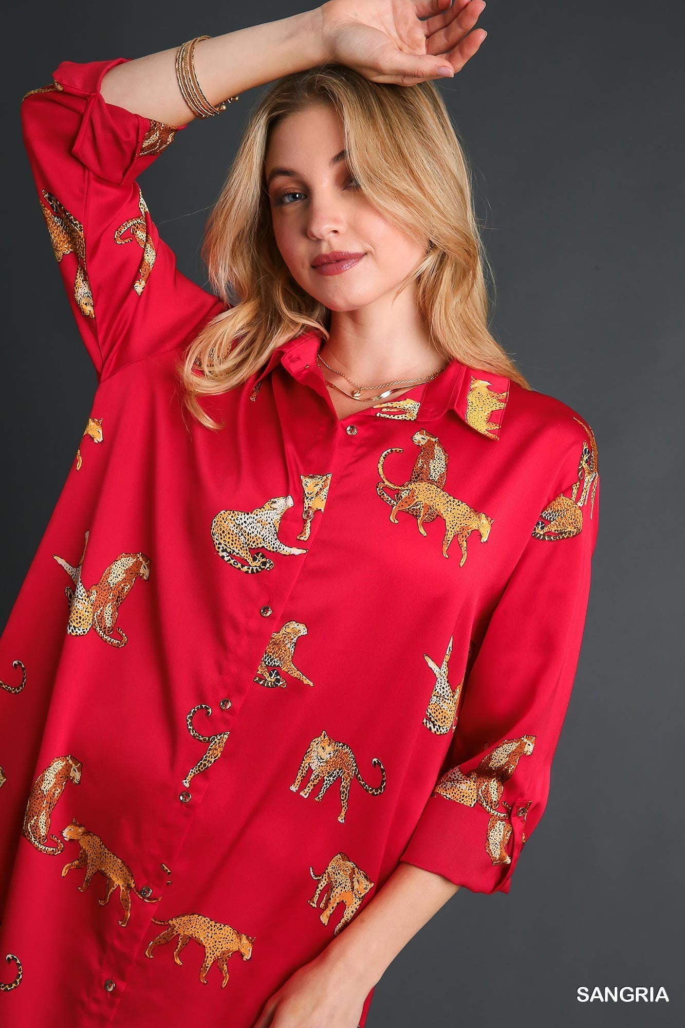 Leopard Side Dress in Red