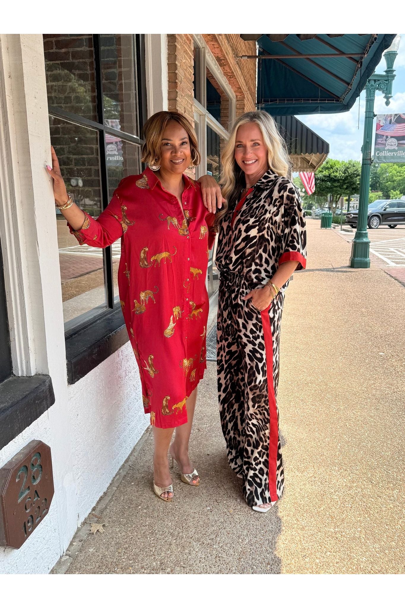 Leopard Side Dress in Red