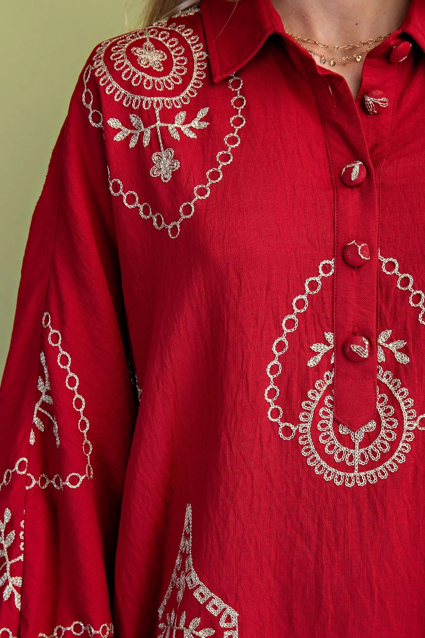 Cheri Dolman Sleeve Crimson Dress