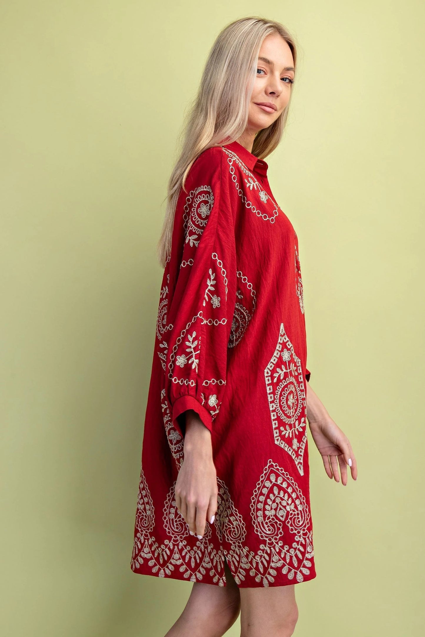 Cheri Dolman Sleeve Crimson Dress