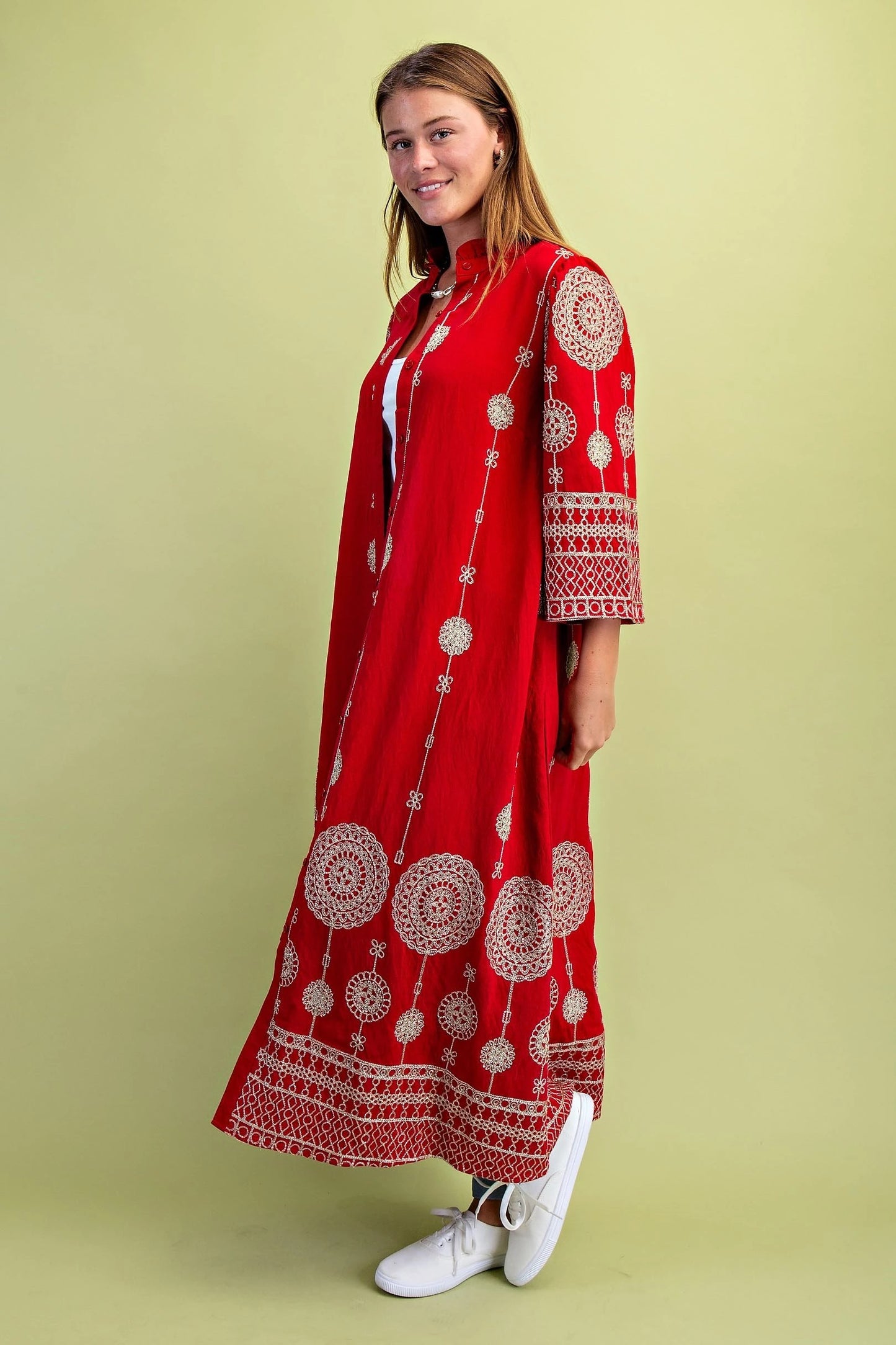 Suzanne Red and Gold Dress