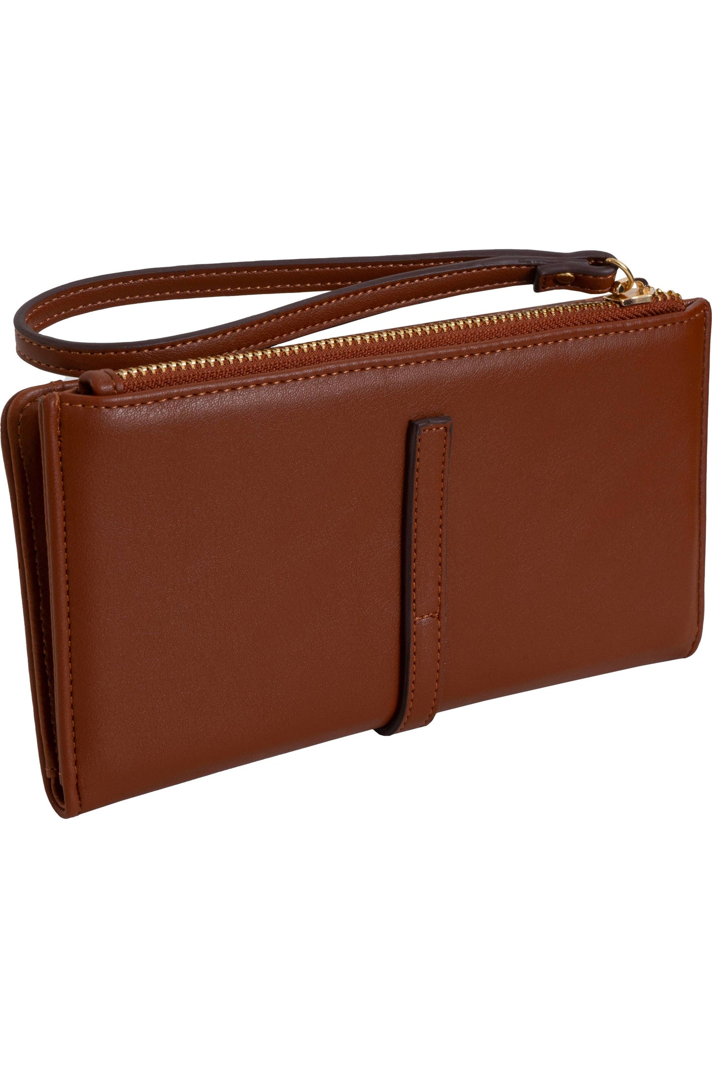 Ellen Tracy Smooth Vachetta Fleur De Li Wristlet: 233-TOFFEE