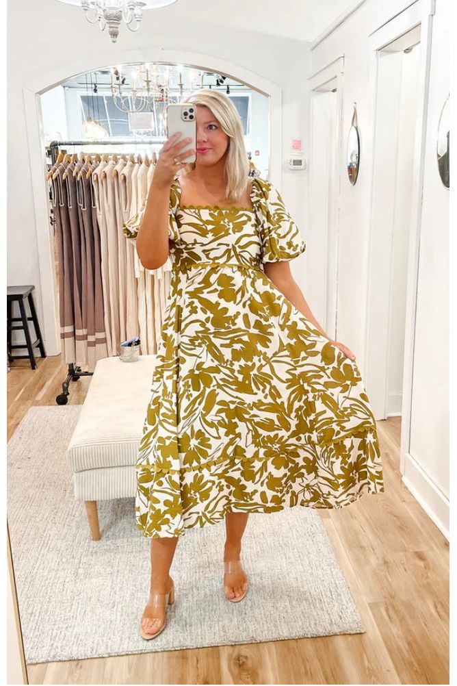 "Aundria" Floral Damask Dress - Plus Size - The Perfect Gift Shop & Boutique