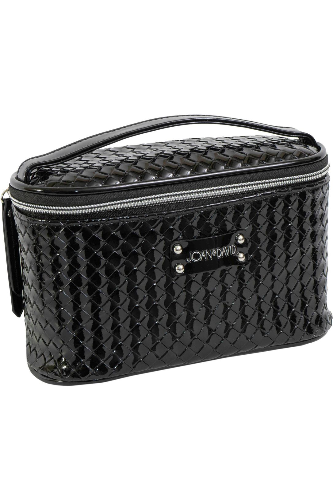 Joan & David Patent Woven 4 Piece Clear Cosmetic Bag Set: 104-SAGE