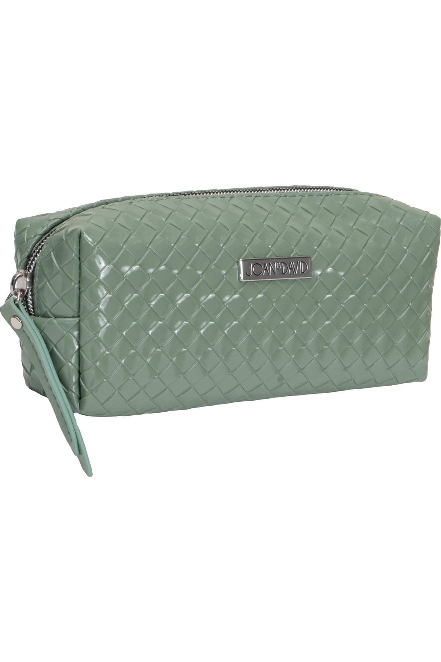Joan & David Patent Woven 4 Piece Clear Cosmetic Bag Set: 104-SAGE