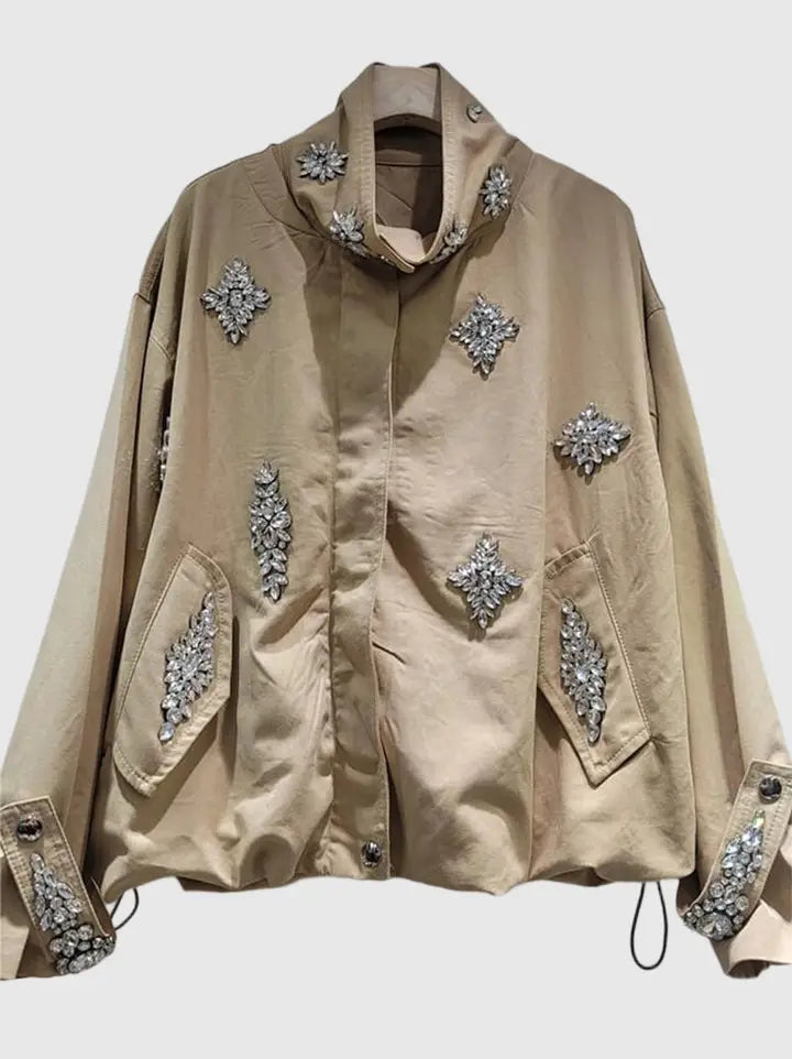 Dorothy Embellished Khaki Blouse