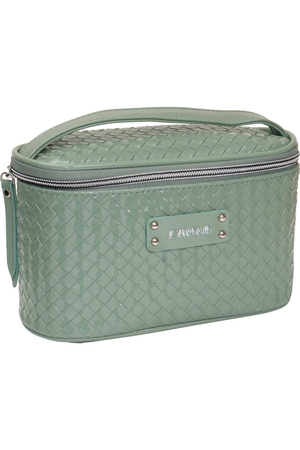 Joan & David Patent Woven 4 Piece Clear Cosmetic Bag Set: 104-SAGE