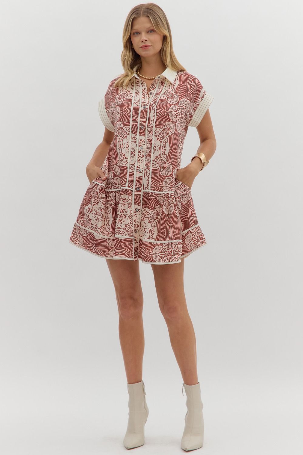 Hannah Abstract Short Dress