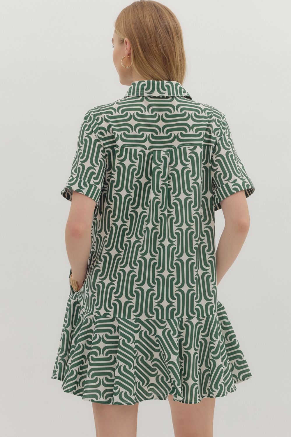 Caroline Abstract Green Dress