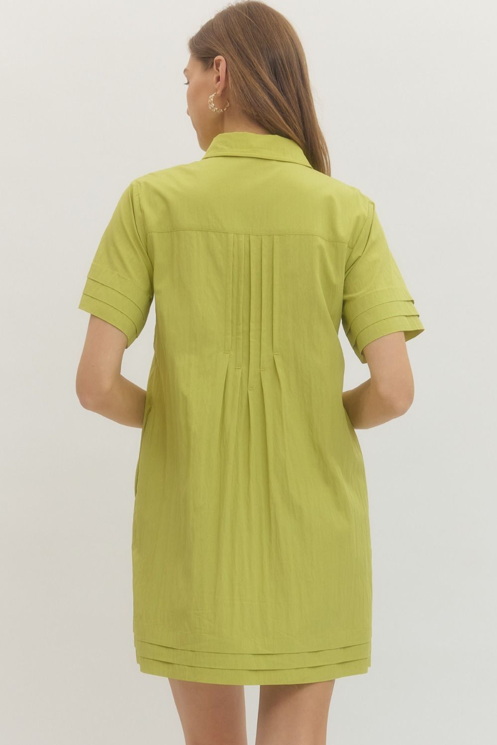 Fran Solid Pleated Dress