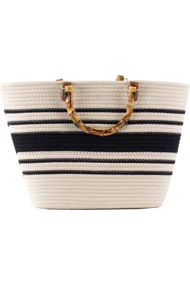 Bonnie Tote Natural/Black 19x11.5x3.5