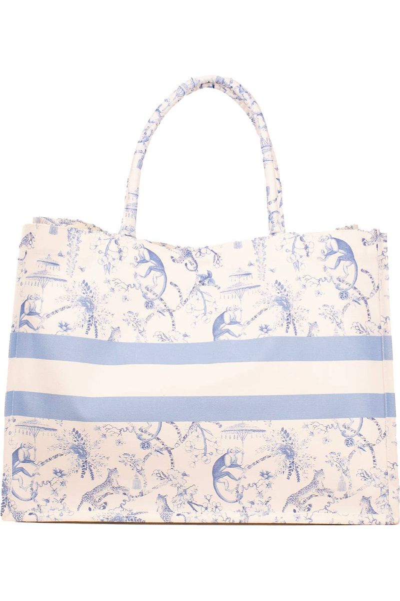 Borneo Classic Tote White/Blue 19x14x7.5