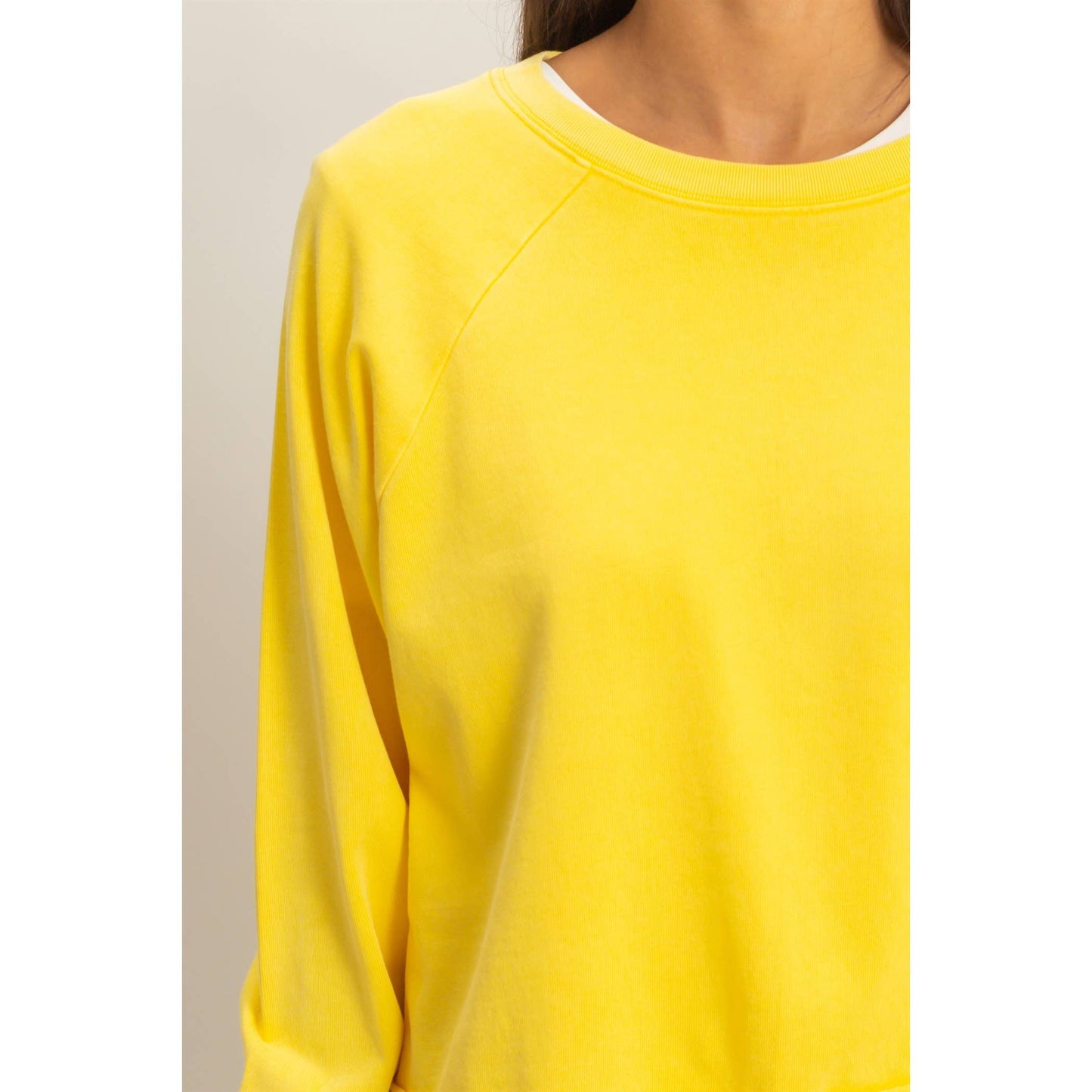 Raglan Long Sleeve Top: BANANA CREAM